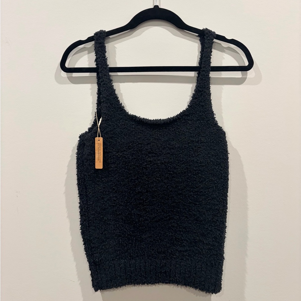 Skims cozy knit tank top in black